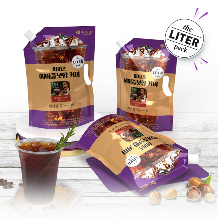 맥널티 헤이즐넛향 커피 대용량 1리터팩