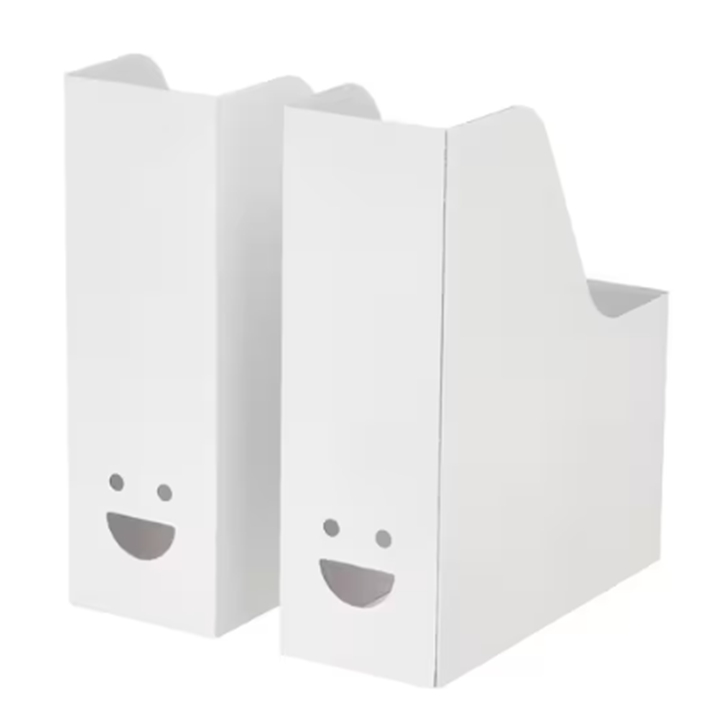 샤바 파일꽂이 화이트 2개 묶음(조립식 두꺼운 박스재질)