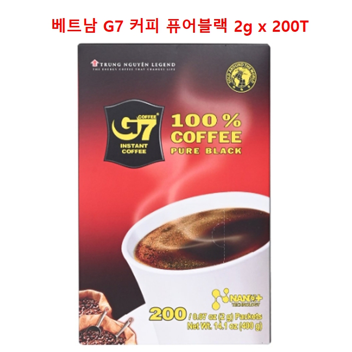 ★G7커피 퓨어 블랙커피 200T(케이스)