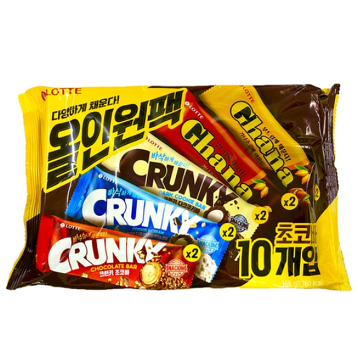 13000 롯데 올인원팩 혼합 초코바 10개입 368g