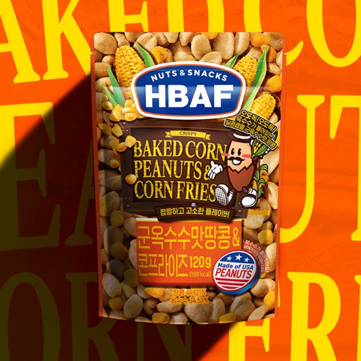 HBAF 바프 군옥수수맛땅콩 앤 콘프라이즈 120g