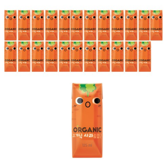 ◈오가닉 유기농 사과＆당근 야채혼합주스 125ml x 24팩