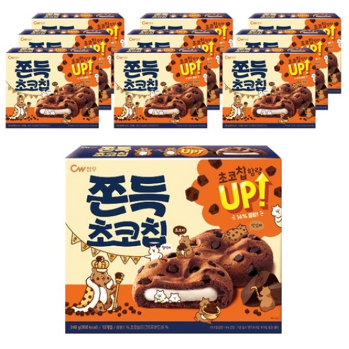 ★유통기한 임박할인★쫀득 초코칩 240g x 10개 [박스]
