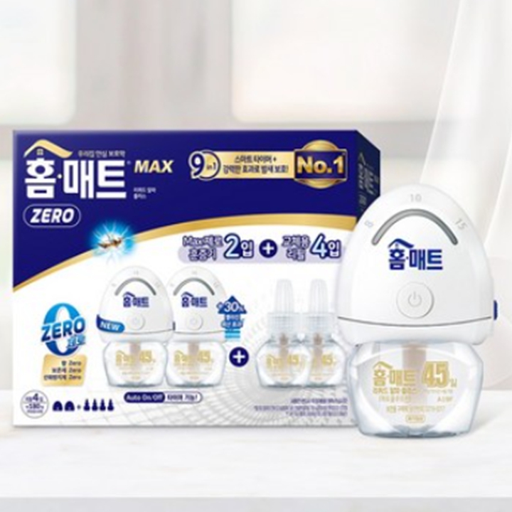 ◈홈매트 세트 MAX 훈증기 2입 + 리필 4입 모기약