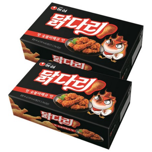 농심 닭다리 핫숯불바베큐맛 66g x 2개