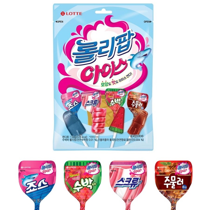 3000 롯데 롤리팝 아이스 캔디 132g