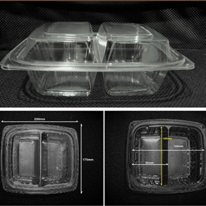 ♣일회용 2단 투명 용기 상하세트 50개 