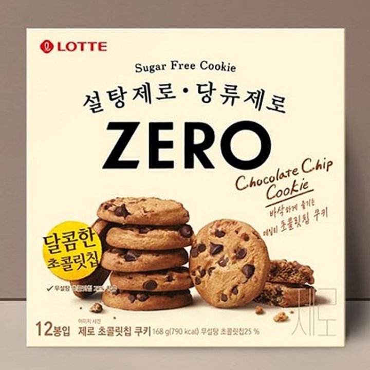 6200 롯데 ZERO 제로 초콜릿칩 쿠키 168g 