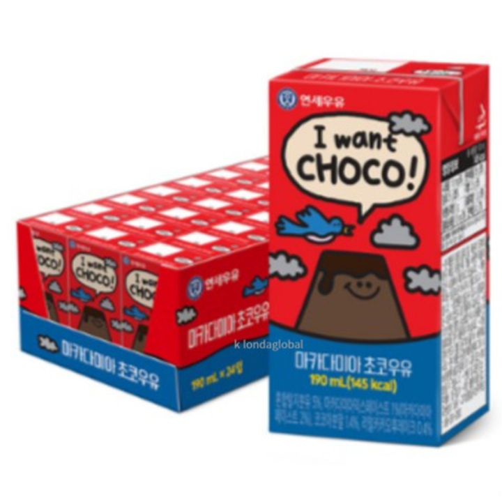 연세우유 마카다미아 초코우유 190ml x 24팩