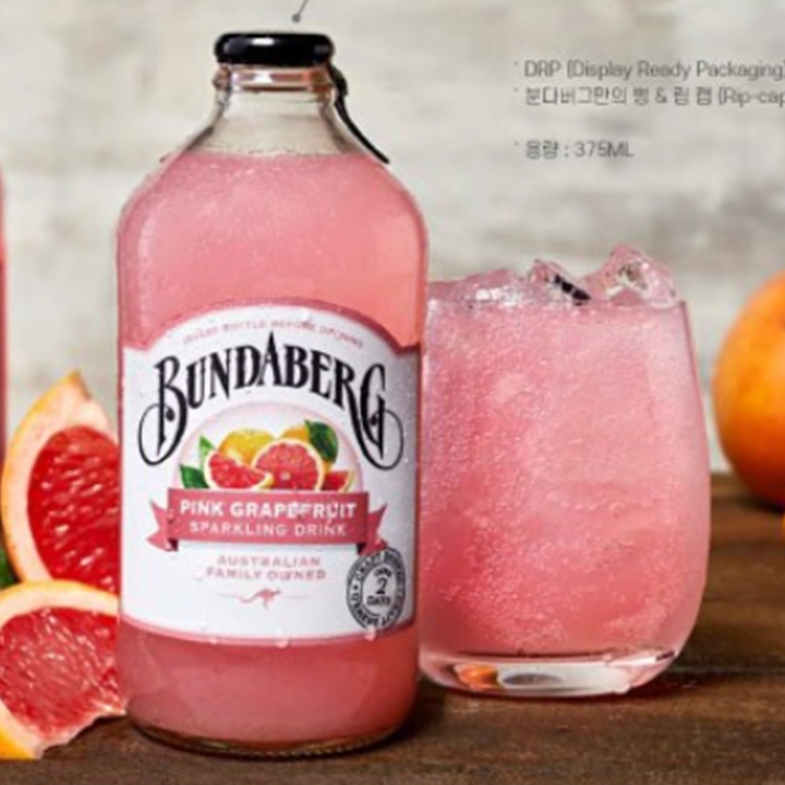 분다버그 핑크 그레이프푸르트 탄산음료 375ml병