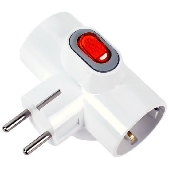 T자형 스위치 멀티탭 3구