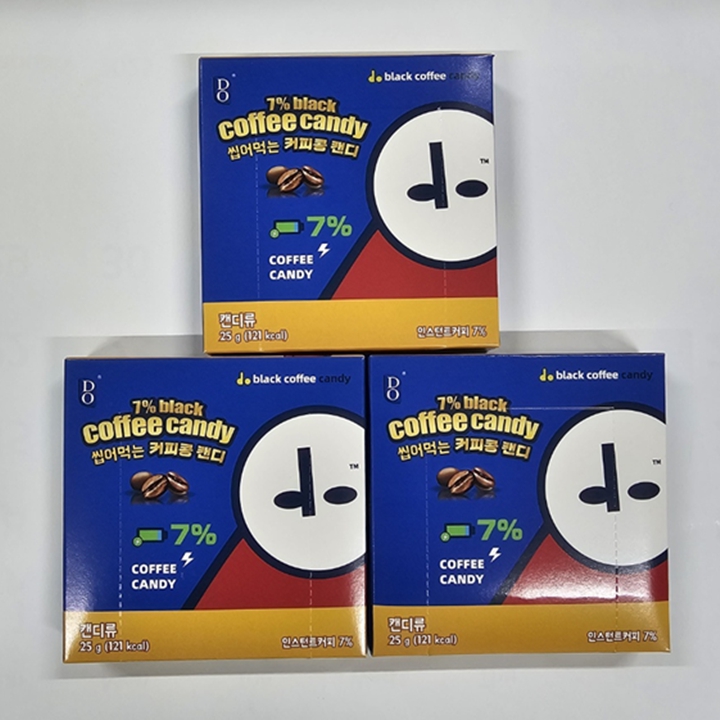 ◆[특가할인] 씹어먹는 커피콩캔디 7%블랙 25g x 3개