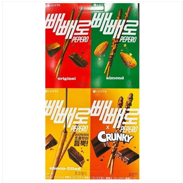 ★롯데 어쏘트 빼빼로 8개세트 360g (4종 x 2개)