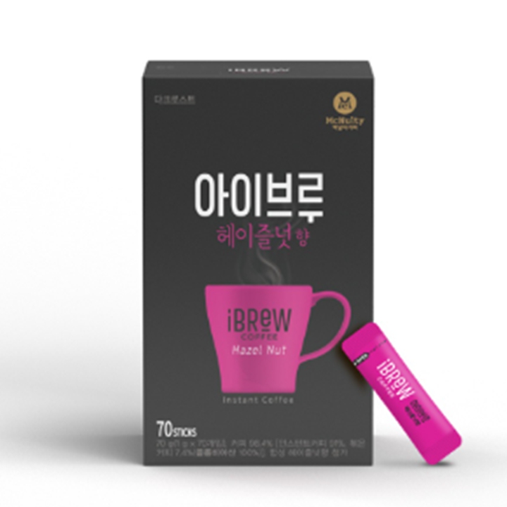 맥널티 아이브루 헤이즐넛향 블랙 커피믹스 70개입