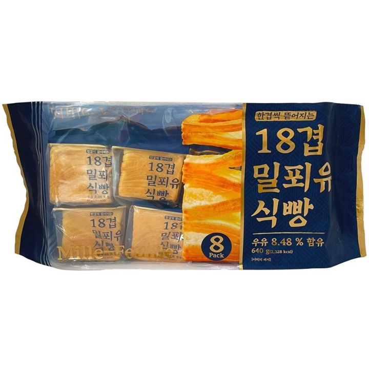18겹 밀푀유 식빵 8팩 640g 