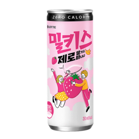 롯데칠성 밀키스 제로 딸기바나나 250ml x 6캔