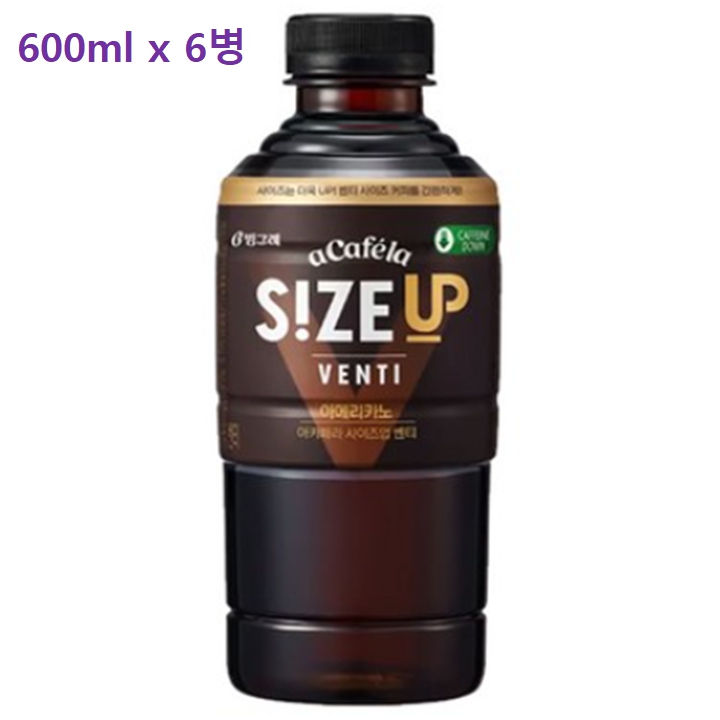 빙그레 사이즈업 VENTI 아메리카노 600ml x 6병(대용량)