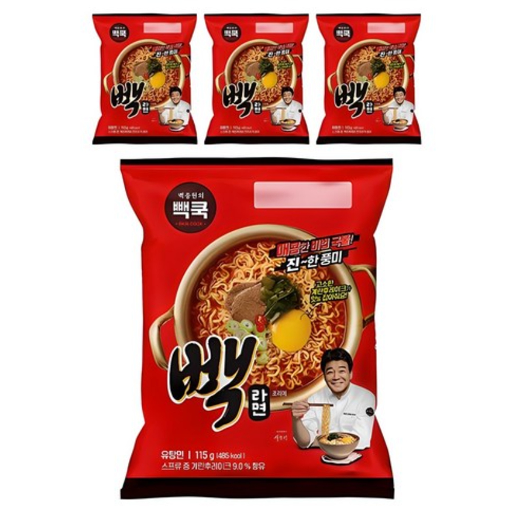 백종원의 빽쿡 빽라면 115g * 4개입