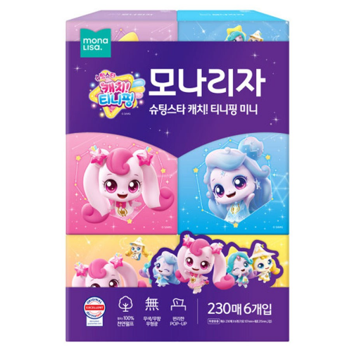 모나리자 캐치 티니핑 미니 미용티슈 230매 x 6개입