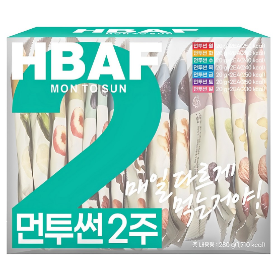 HBAF 바프 먼투썬 2주 하루견과 20g*14개입