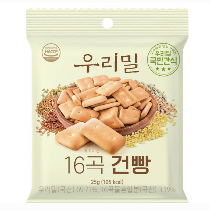 우리밀 16곡 건빵 25g x 5개