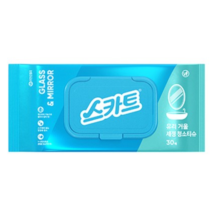 [4번들] 유한킴벌리 스카트 유리 거울 세정 청소티슈 30매 X 4개