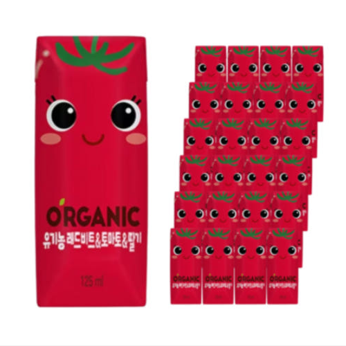 오가닉 레드비트&토마토&딸기 야채혼합주스 125ml x 24팩