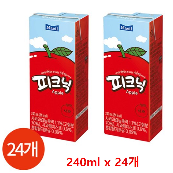 매일 피크닉 사과 240ml x 24팩(대용량) 