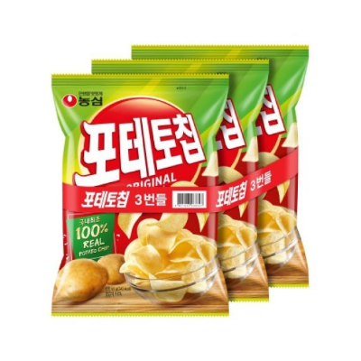 농심 포테토칩 오리지널 3번들 150g