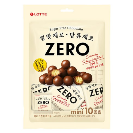 7500 롯데 제로 크런치 초코볼 140g 