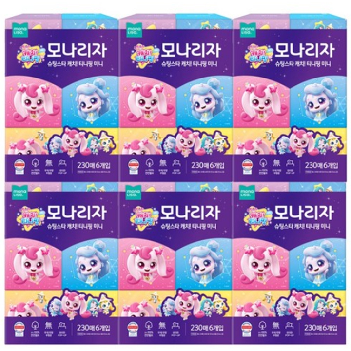 [박스] 모나리자 캐치 티니핑 미용티슈 230매 x 36개입