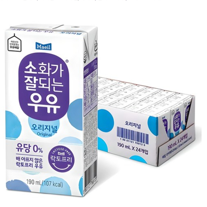 (할인) 매일 소화가 잘되는 우유 오리지널 24팩