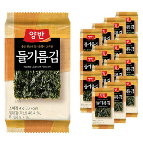 양반 들기름 도시락김 8매 x 16봉