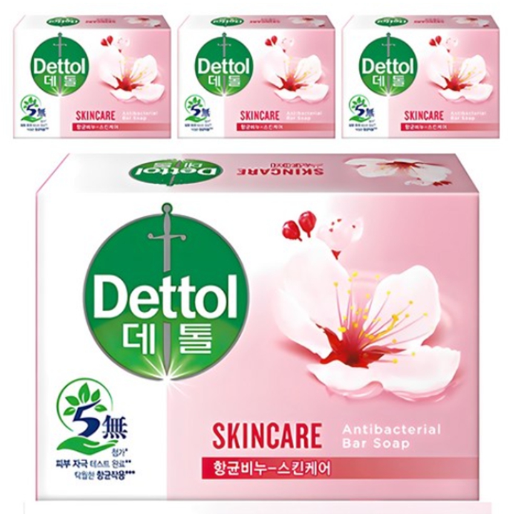 데톨 항균비누 스킨케어 4개입(핑크)