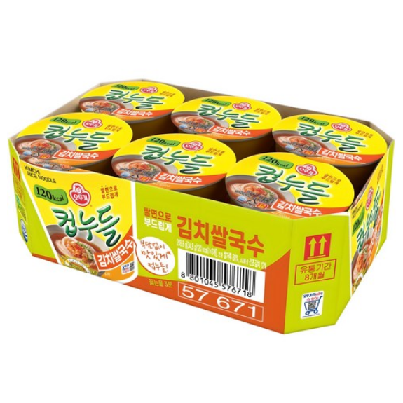 오뚜기 컵누들 김치쌀국수 소컵 6개입 