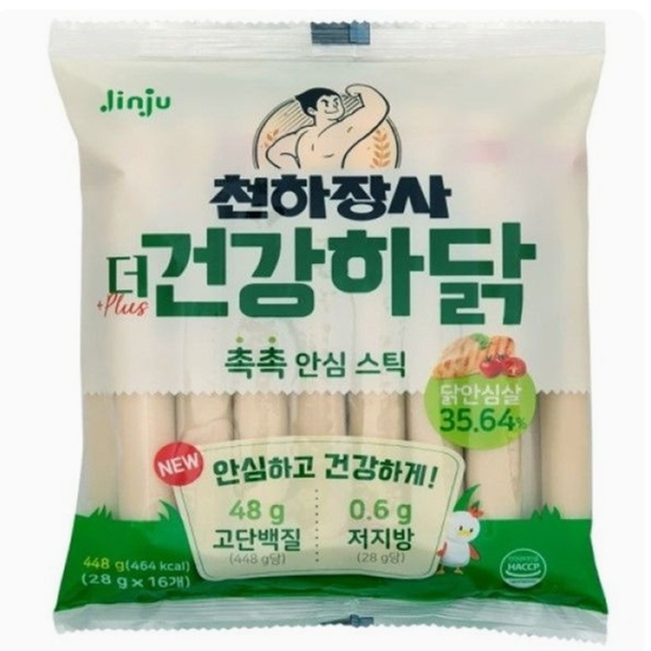 [신상품] 천하장사 더 건강하닭 오리지날 소시지 448g