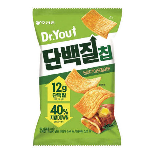 오리온 닥터유 단백질칩 버터구이오징어맛 60g