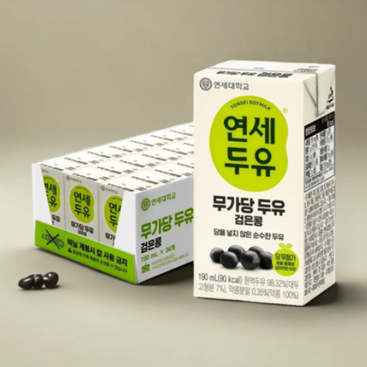 연세두유 무가당 두유 검은콩 190ml x 24팩 