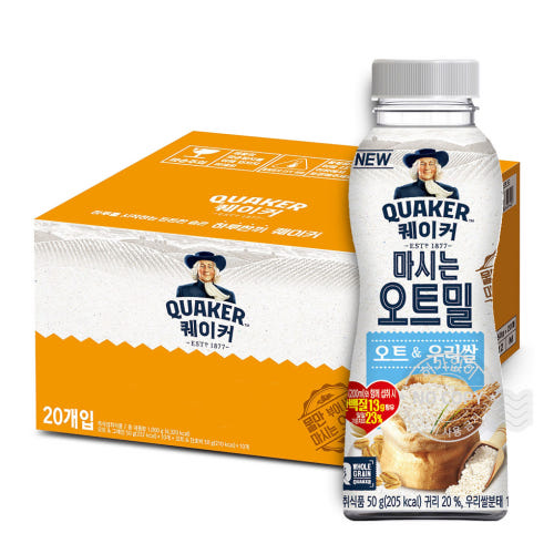 퀘이커 마시는 오트밀 오트 10봉 + 우리쌀 10봉 / 식사대용 