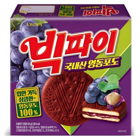(신상품) 4800 크라운 빅파이 영동포도 18개 324g