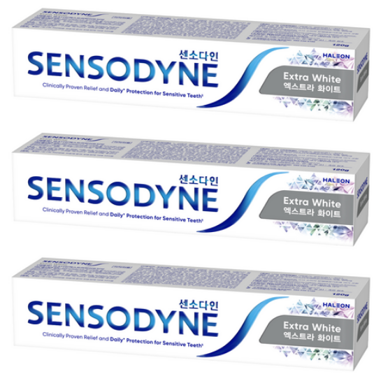 센소다인 엑스트라 화이트 치약 120g x 3개