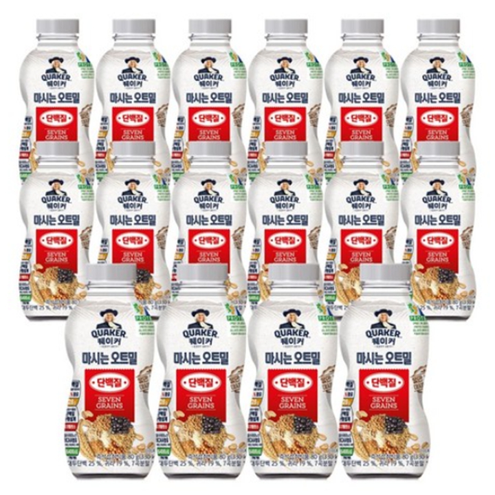 퀘이커 마시는 오트밀 단백질 프로틴80g 16병 / 식사대용 