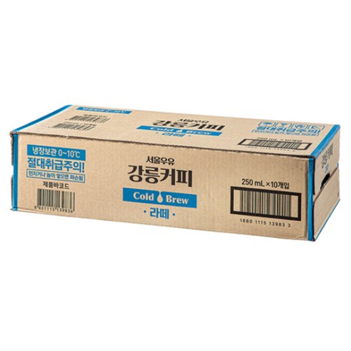 서울우유 강릉커피 콜드브루 라떼 250ml x 10개