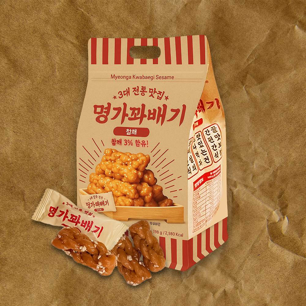 (참깨맛) 3대 전통 맛집 명가 꽈배기 참깨 500g