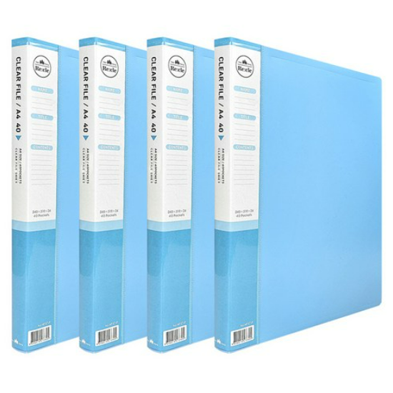 A4 클리어화일 40매입*5개 (하늘색)