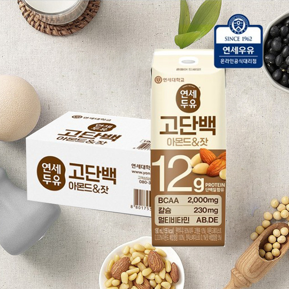 연세두유 고단백 아몬드,잣 190ml x 16팩