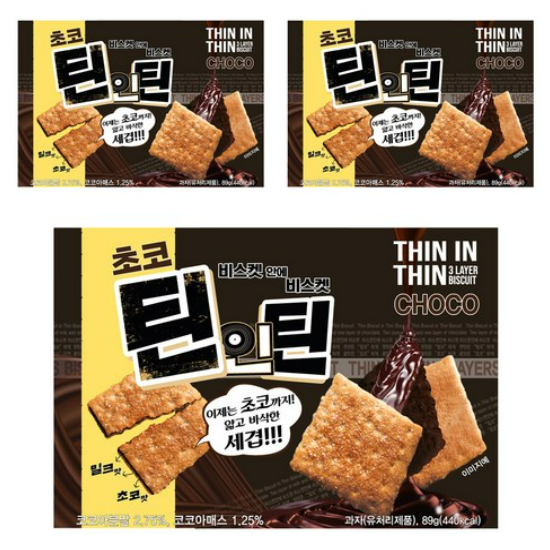 틴인틴 비스킷 초코 89g x 3개 (밀크맛+초코맛) 