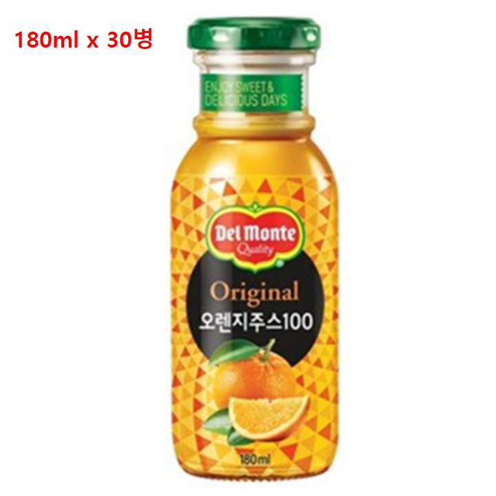 (박스형) 델몬트 오렌지주스 병 180ml x 30병
