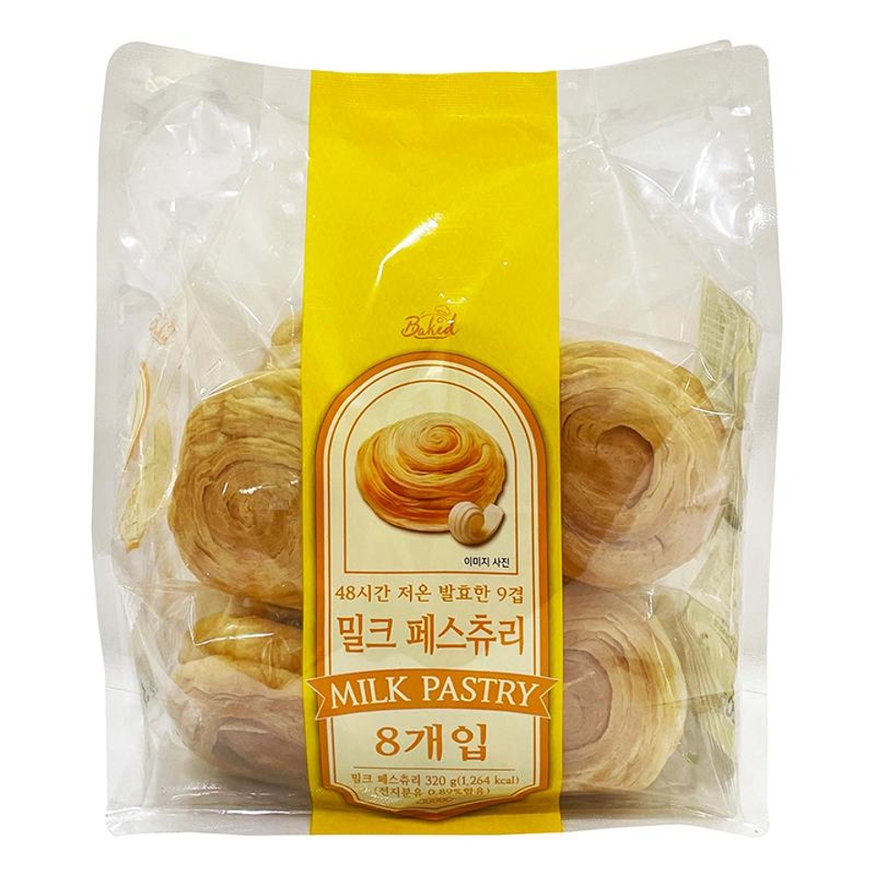 (할인/유통기한 2025.11.30) 밀크 페스츄리 빵 8개입 320g