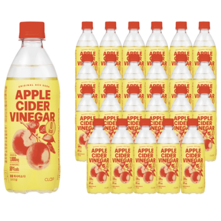 [박스] 클룹 애사비소다 오리지날 탄산음료, 500ml, 24개